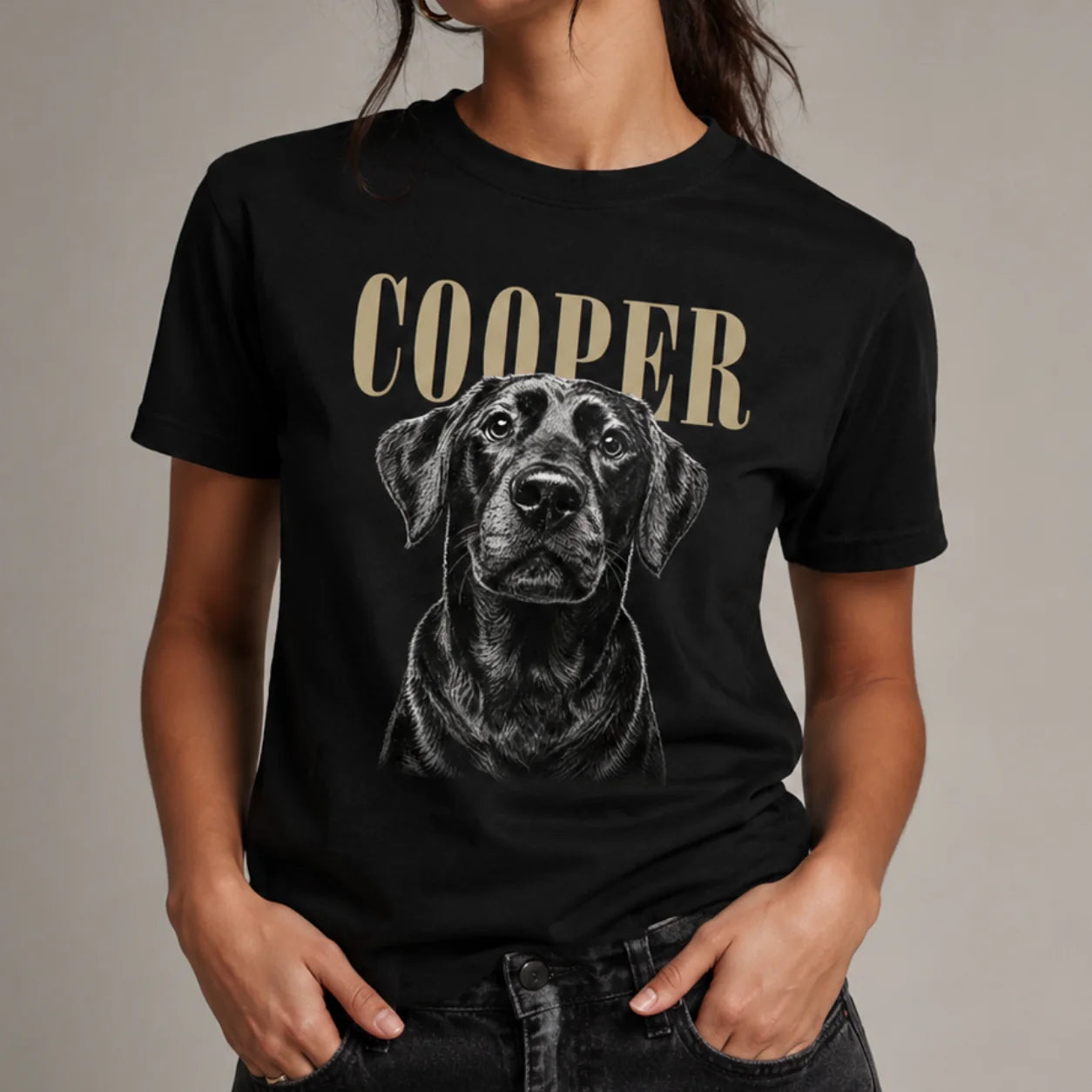 Gepersonaliseerd T-shirt met huisdier "Vintage Portrait"